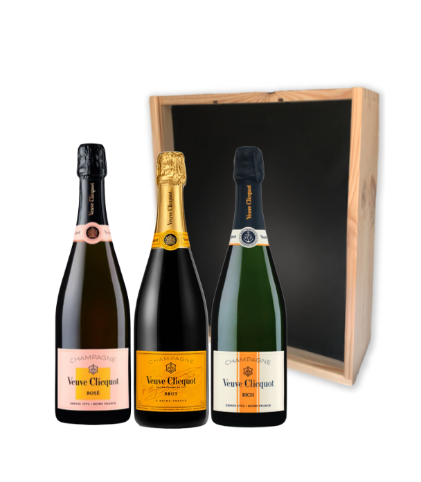 Proeverij set Veuve Clicquot 3 x 75CL - Brut, Rosé en Demi Sec