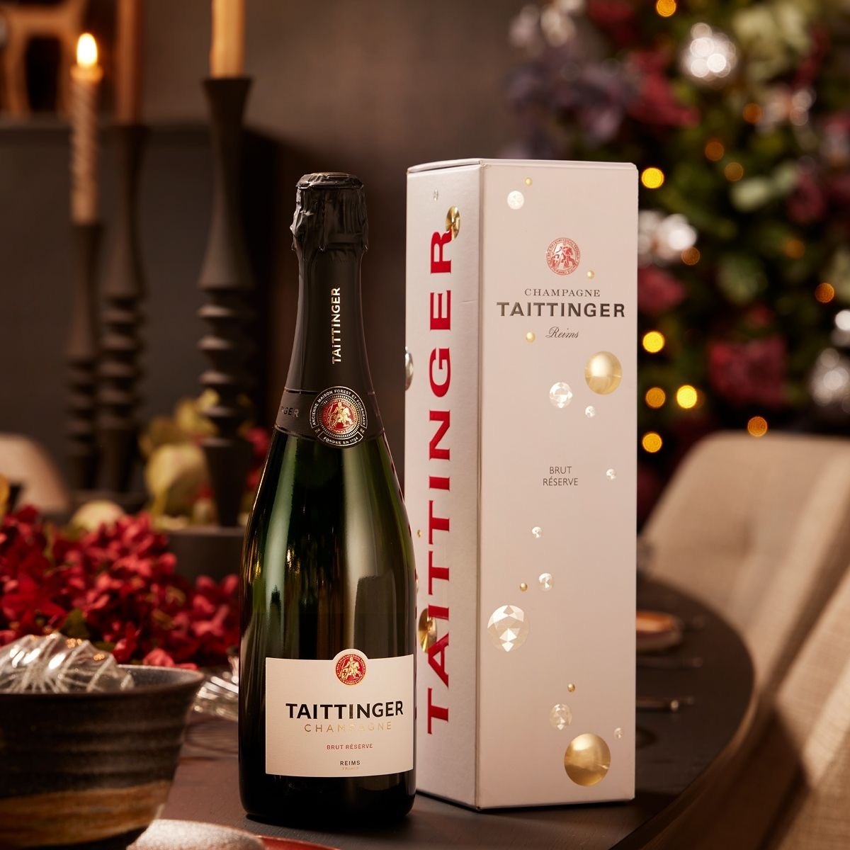 Kerstgeschenken en champagne voor Kerst
