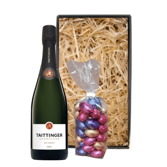 Paaspakket Taittinger Champagne 75cl met Paaschocolade