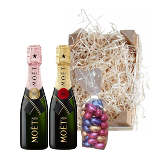Moët & Chandon Paaskratje Brut & Rosë 20cl met Paaseitjes