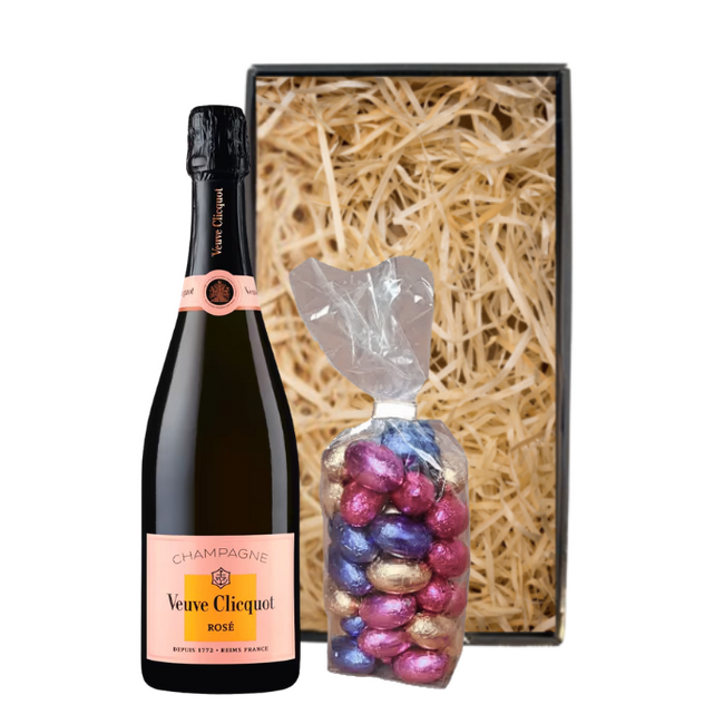 Paaspakket Veuve Clicquot Champagne 75cl met Luxe Paaschocolade
