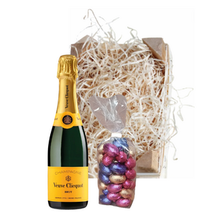 Veuve Clicquot  Paaskratje Veuve Clicquot Brut 37,5cl met Paaseitjes