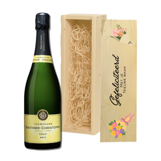 Champagne in Gepersonaliseerde Kist – Perfect Cadeau voor een Nieuwe Baan