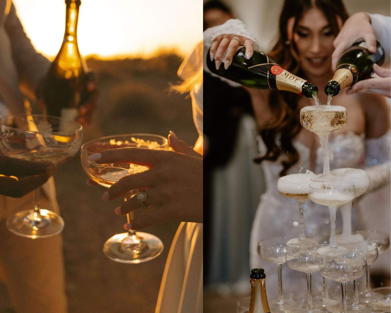 De perfecte wedding vibe? Champagne natuurlijk 