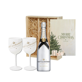 Moët &  Chandon Ice met 2 iceglazen– met standaard Kerstbedrukking