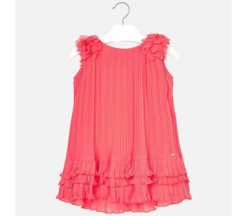 Geplooide Jurk Coral Kleur Le Bb