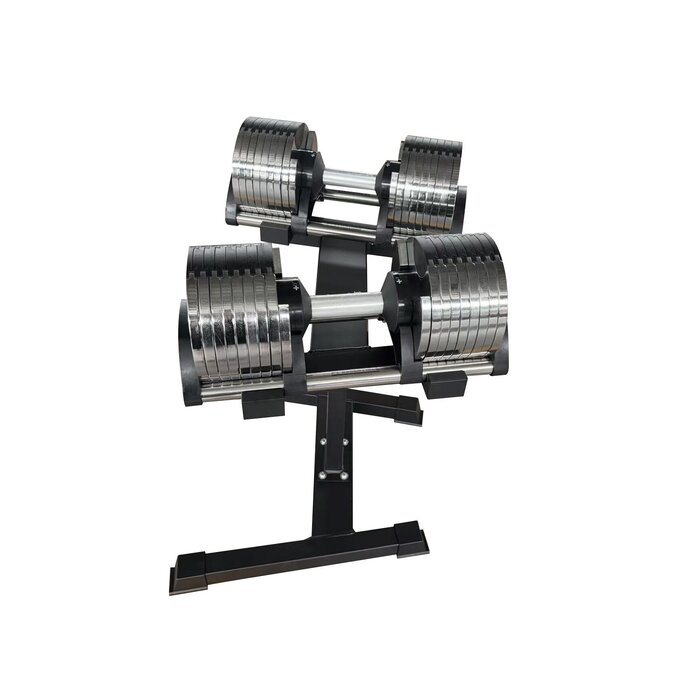 PTessentials Verstelbare Chrome Dumbbells inclusief stand