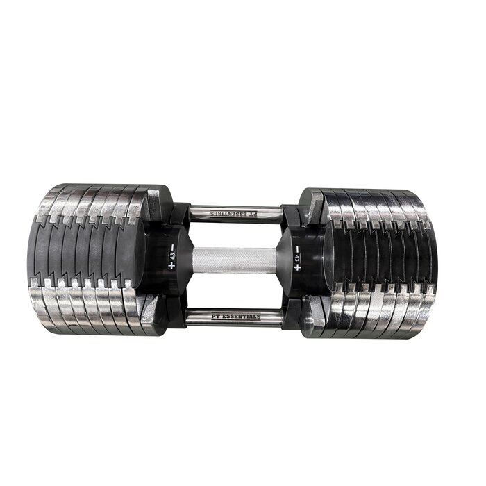 PTessentials Verstelbare Chrome Dumbbells inclusief stand