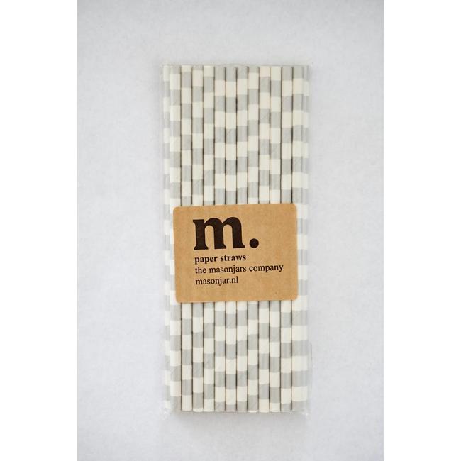 039 | Paper straws | silver/white horizontal stripe