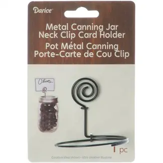 Darice Metal canning jar neck clip card holder