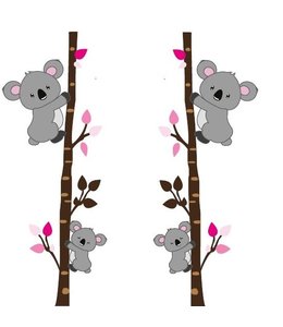 Muursticker boompjes met koalabeertjes