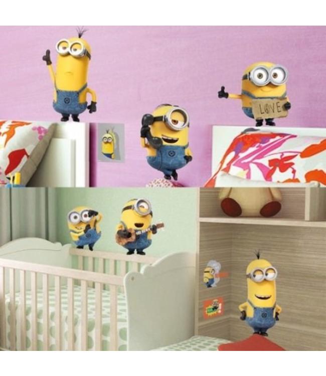 Muursticker minion Stuart, Kevin en Bob