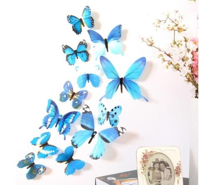 Vruchtbaar nicht Ontvanger 3D vlinders paars-roze - Muurstickers&zo