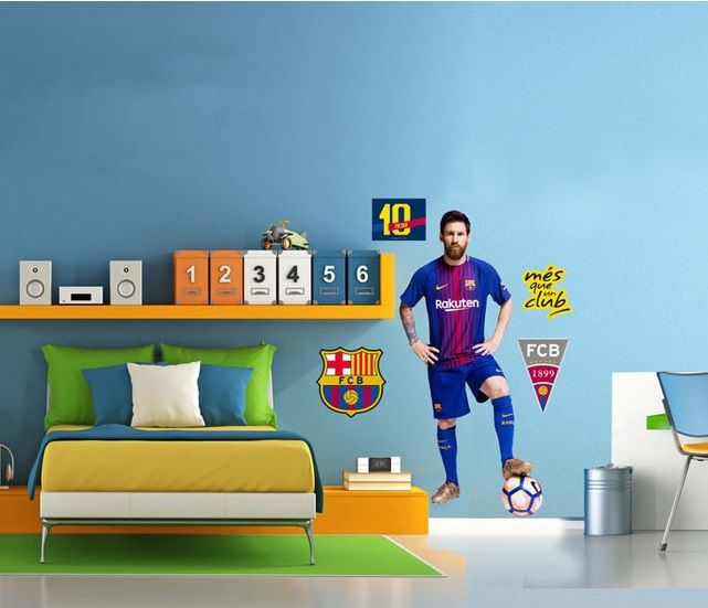 Beenmerg Minimaliseren Siësta Muursticker FC Barcelona Messi - Mega muursticker - Muurstickers&zo