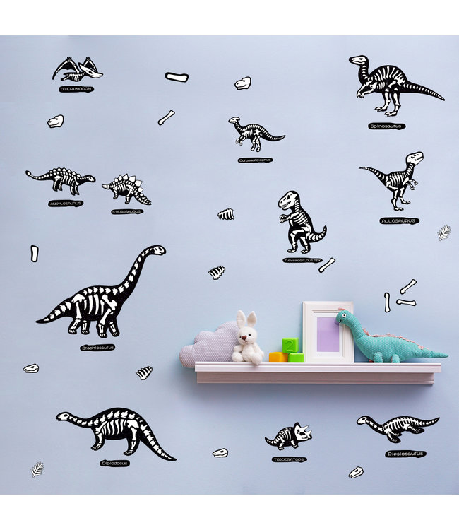 Muursticker glow in the dark dino's lichtgevende stickers