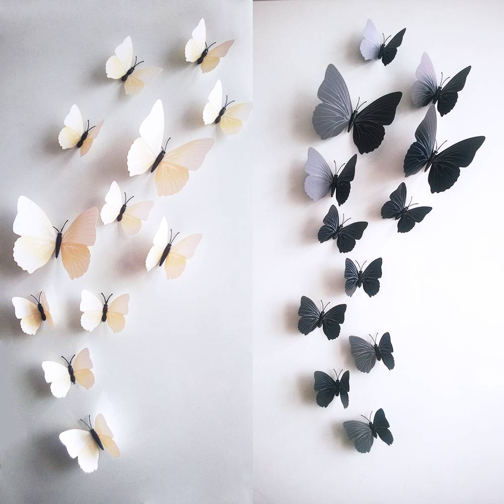 Stout krant vernieuwen 3D vlinders wit - Muurstickers&zo