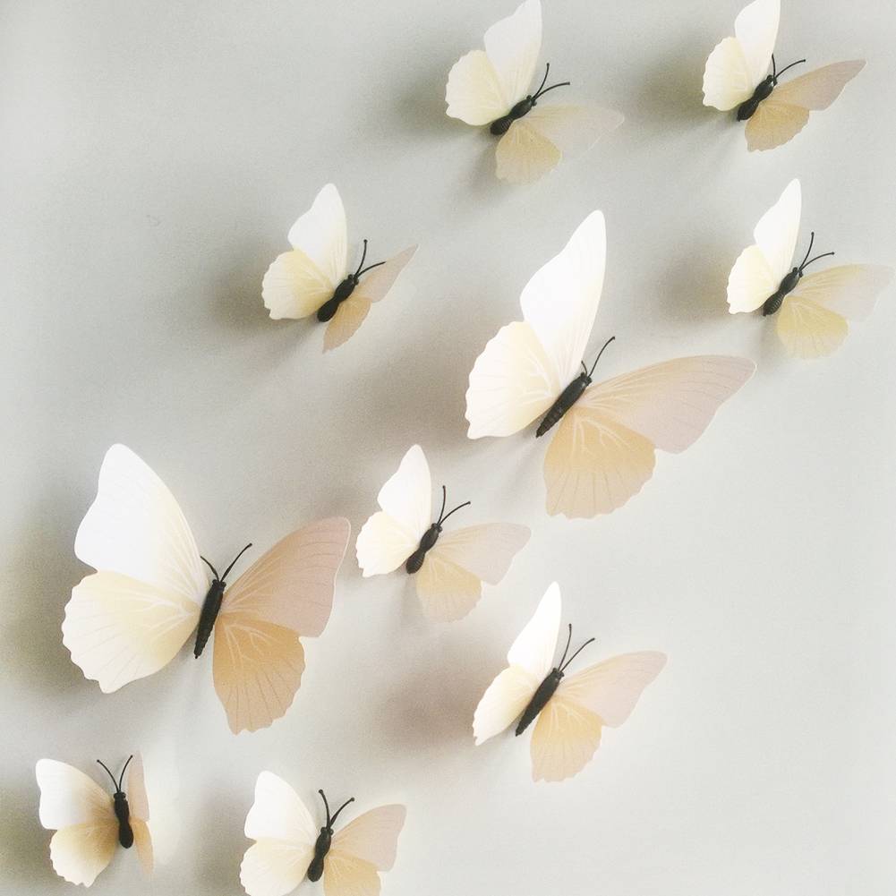 Flipper grond Autonoom 3D vlinders wit - Muurstickers&zo