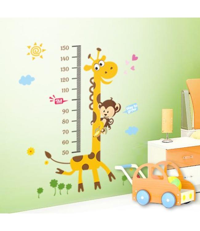 Groeimeter Giraffe met aapje