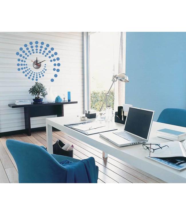 Muursticker klok design blauw