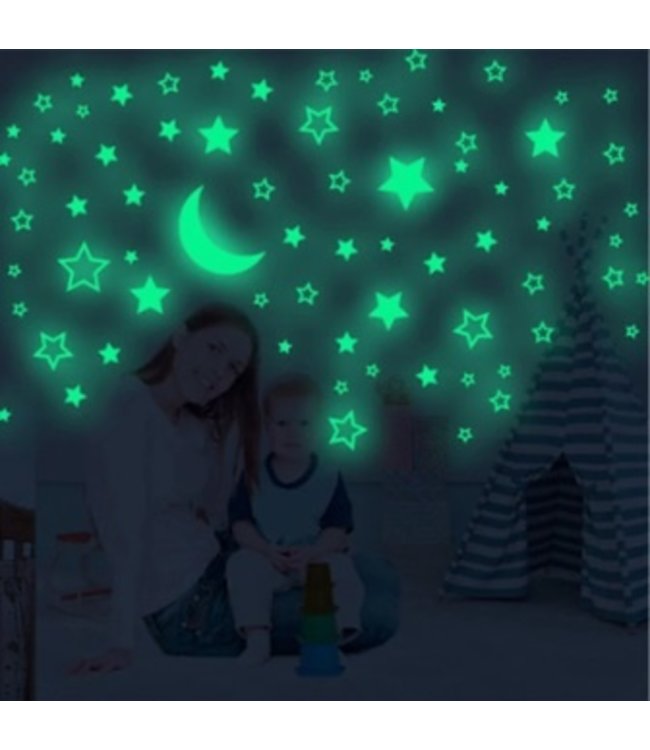 Hoofd Schotel Vergelijking muursticker glow in the dark sterren met - muurstickers kinderkamer -  Muurstickers&zo