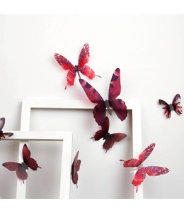 3D vlinders serie rood