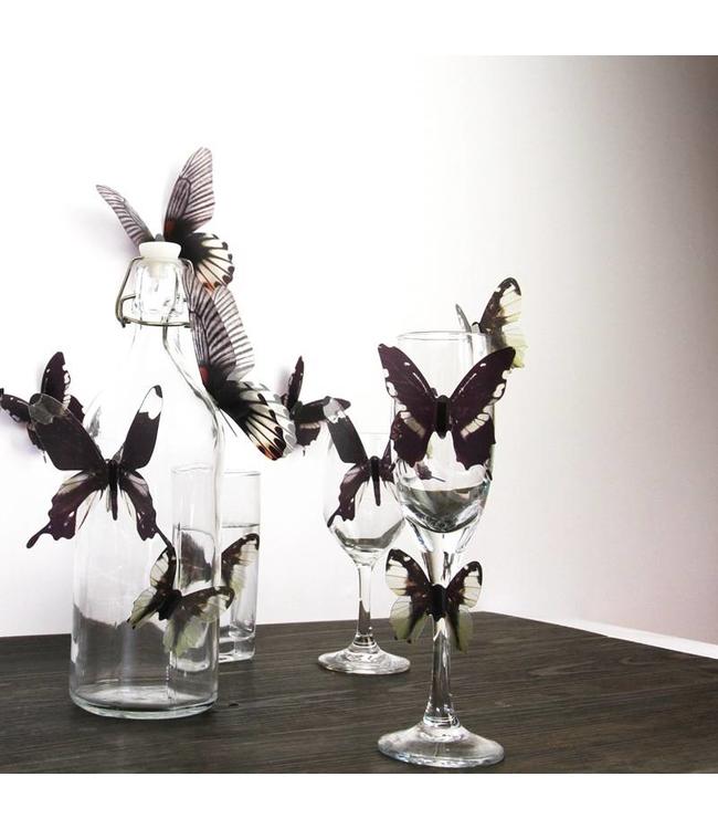 3D vlinders serie zwart
