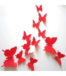 3D vlinders rood