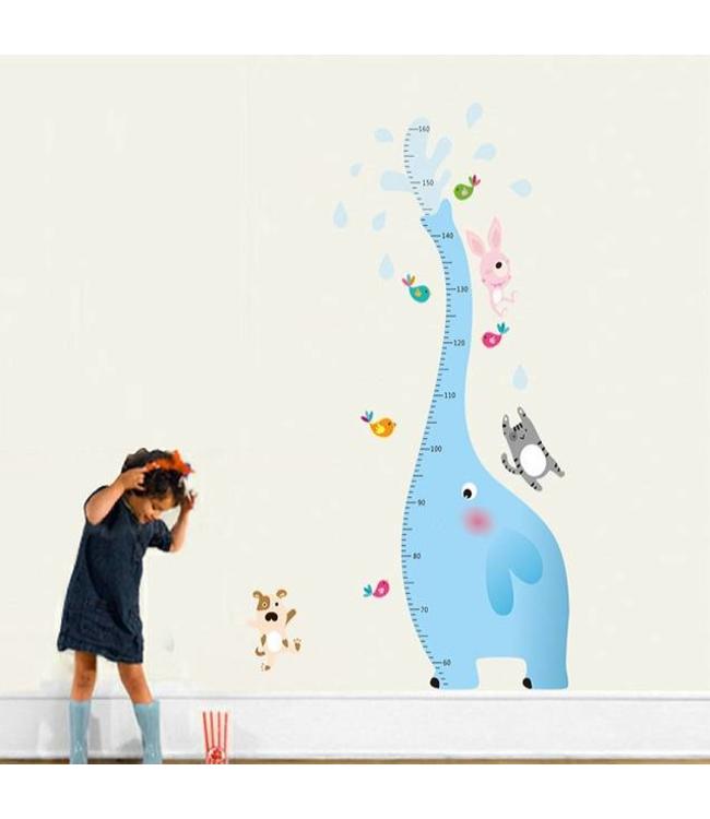 dinosaurus Verbeelding Weigeren Muursticker groeimeter olifant - babykamer kinderkamer - Muurstickers&zo