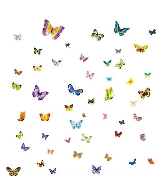 Muursticker prachtige gekleurde vlinders