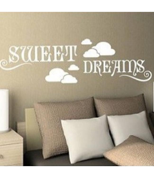 Muursticker sweet dreams met wolkjes