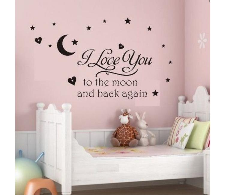wees onder de indruk lading Manifesteren Muursticker I love you to the moon and back again - Muurstickers&zo