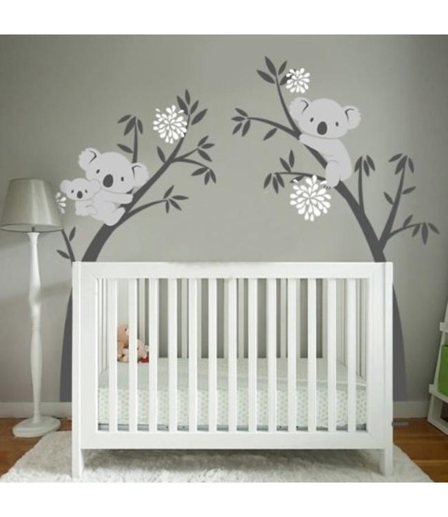 hospita groep Illustreren Muursticker twee bomen met koala beertjes - kinderkamer babykamer -  Muurstickers&zo