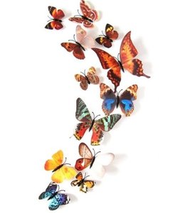 3D vlinders mix bruin