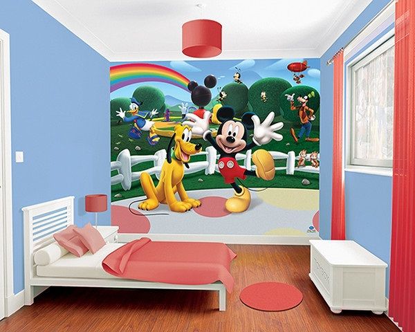 Doe mee kreupel slim Fotobehang Mickey Mouse XXL - Muurstickers&zo