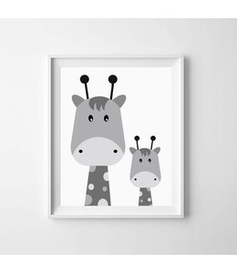 Kinderposter twee giraffejes A3