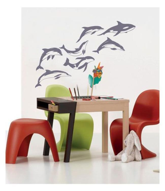 Muursticker dolphins by Coart