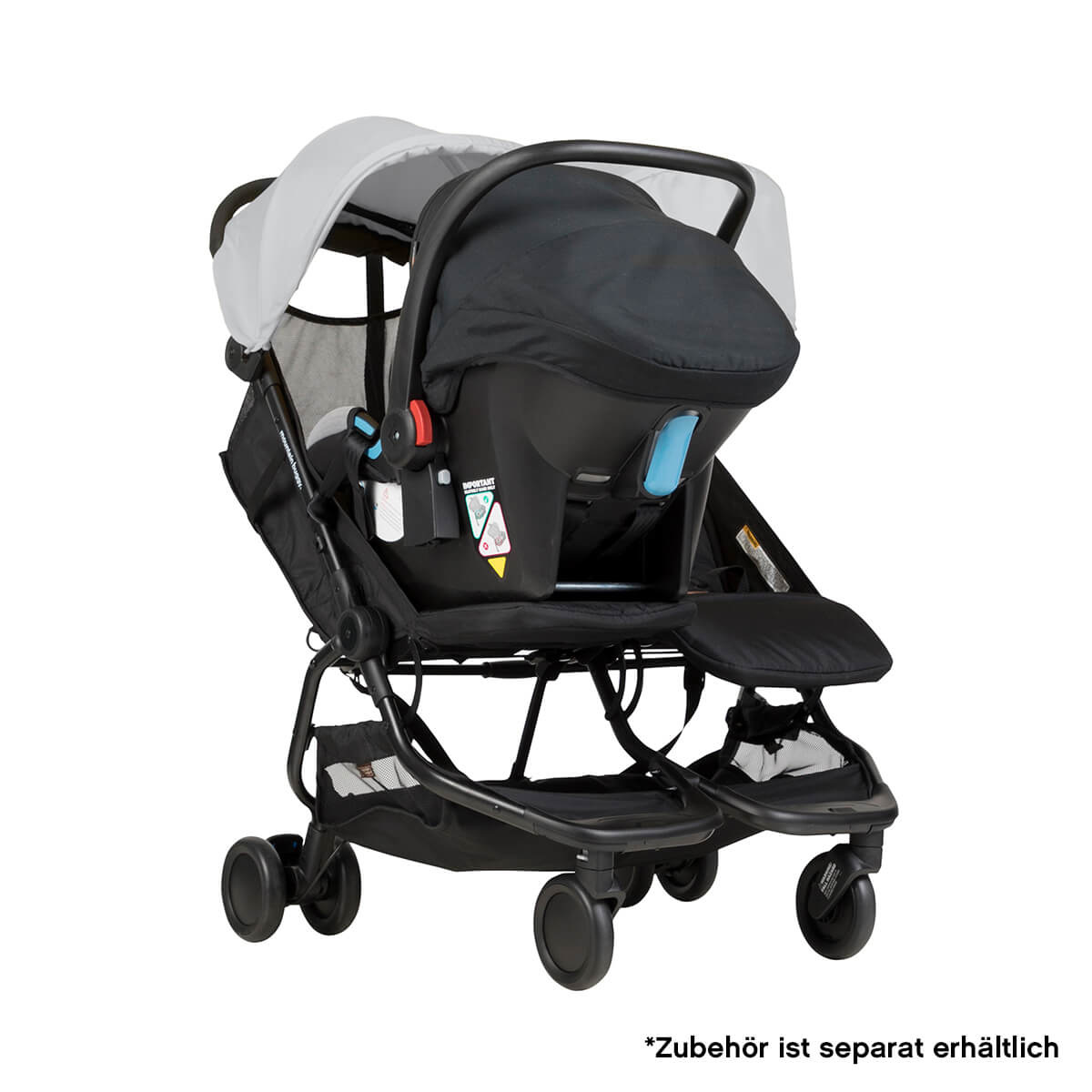 Mountain Buggy Mountainbuggy Nano Duo (Silver) - Inklusive FREE Juno Carrier