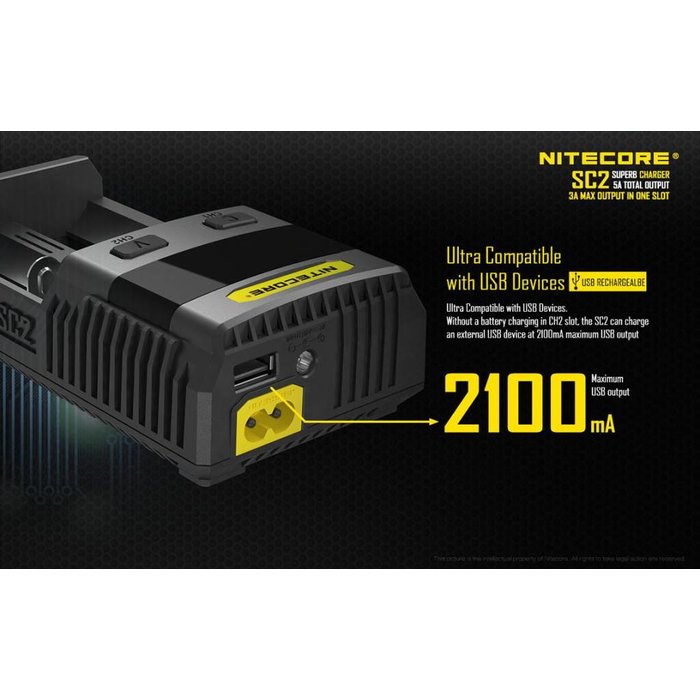 Nitecore Nitecore SC2 SUPERB batterij lader voor Li-ion/Nimh batterijen