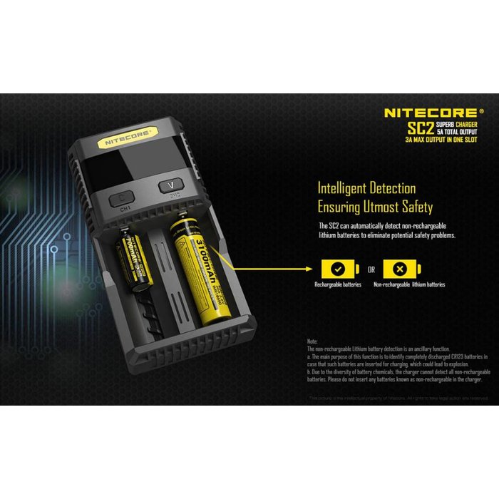 Nitecore Nitecore SC2 SUPERB batterij lader voor Li-ion/Nimh batterijen