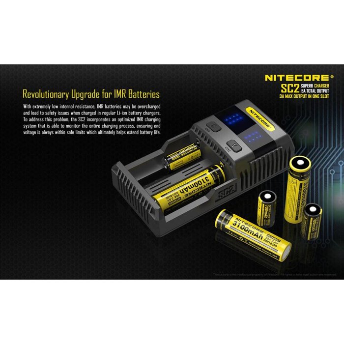 Nitecore Nitecore SC2 SUPERB batterij lader voor Li-ion/Nimh batterijen