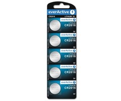 everActive CR2016 lithium Knoopcel 5 Stuks 3V Batterijen