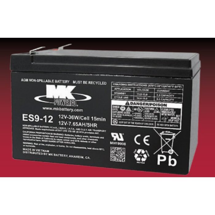 MK Battery 12V 9Ah AGM Loodaccu MK Battery