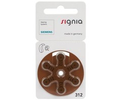 Siemens 312 hoorbatterijen Signia PR41 Bruin - 6 stuks