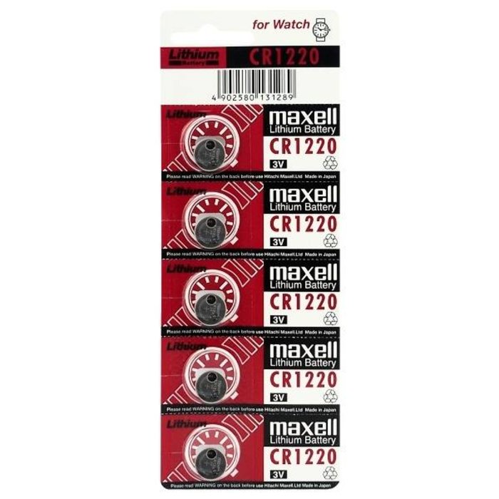 Maxell CR1220 Lithium knoopcellen 5 stuks Maxell