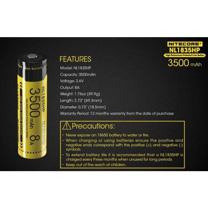 Nitecore Nitecore 18650 li-ion NL1835HP 3500mAh