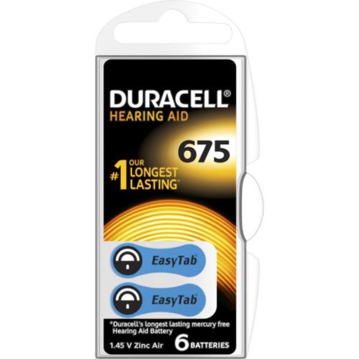Duracell 675 Hoorbatterijen ActivAir EasyTab – Blauw – Blister 6 stuks (PR44 / DA675)