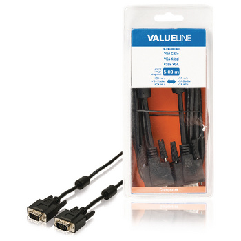 Valueline VGA Kabel VGA Male - VGA Male 5.00 m Zwart