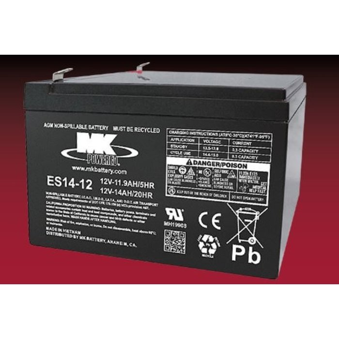 MK Battery 12V, 14 Ah Loodaccu MK Battery ES14-12