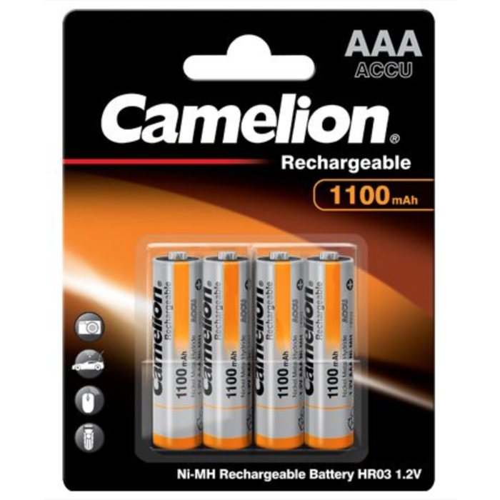 Camelion AAA mini penlite 1100mAh oplaadbaar 4 stuks