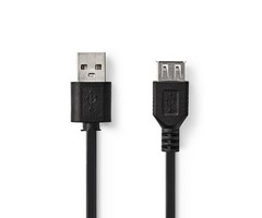 Nedis USB 2.0 VerlengKabel 1 meter Zwart